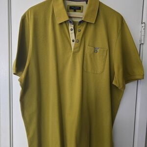 Ted Baker Shirt Men's Size 7 Cotton Button Up Short Sleeve Olive